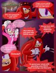  2019 absurd_res amy_rose anthro bodily_fluids breech_loader clothed clothing comic crying echidna english_text eulipotyphlan female fur green_eyes handwear hedgehog hi_res knuckles_the_echidna male mammal monotreme purple_eyes sega sonic_the_hedgehog_(series) tears text toso video_games 