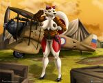  5_fingers aircraft airplane anthro areola aviators balto_(film) big_breasts biplane bomber_jacket breasts bullet_hole canid canine canis clothing colored_nails crate digital_media_(artwork) dirt domestic_dog el-loko exposed_breasts eyewear feet female fingers frown fur grass gun hi_res holding_object holster husky jacket jenna_(balto) machine machine_gun mammal mounted_gun nails nipples nordic_sled_dog outside plant propeller ranged_weapon rifle sky solo spitz standing sunglasses tent thick_thighs thong toes topwear underwear vehicle weapon 