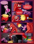  2019 absurd_res amy_rose anthro breech_loader clothed clothing comic duo echidna english_text eulipotyphlan female fur green_eyes handwear hedgehog hi_res knuckles_the_echidna male mammal monotreme purple_eyestext sega sonic_the_hedgehog_(series) text toso video_games 