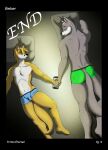  anthro balls bed bed_sheet bedding boxer_briefs boxers_(clothing) bulge butt canid canine canis clothed clothing comic conner_(tritoneternal) dating digital_media_(artwork) duo english_text fennec fox fur furniture genitals hair hi_res kevin_(tritoneternal) love lying male male/male mammal muscular muscular_male night open_mouth penis phone pillow romantic romantic_couple short simple_background sleeping smile tall text texting tired tritoneternal_(artist) underwear wolf 