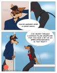  2021 anthro bluetick_coonhound brown_body brown_fur brown_hair business_suit canid canine canis clothing comic coonhound corset coyote coywolf domestic_dog duo english_text female fur hair hi_res hunting_dog hybrid lingerie male male/female mammal office scent_hound suit tan_body tan_fur text topwear url wolf wolfpsalm yellow_eyes 