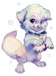  2015 4_toes alpha_channel ambiguous_gender canid canine canis collar digital_media_(artwork) domestic_dog feet feral jjeniac mammal paws purple_eyes simple_background smile solo toes transparent_background 