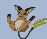  3_toes feet female feral genitals hi_res hindpaw nintendo open_mouth orange_body pawpads paws poethyr pok&eacute;mon pok&eacute;mon_(species) presenting presenting_pussy pussy raichu simple_background solo toes tongue tongue_out video_games 
