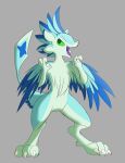  anthro avali avali_(original) claws feathered_wings feathers female fronomeeps hi_res luvashi sharp_teeth solo teeth winged_arms wings 