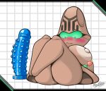  beheeyem big_breasts blush bodily_fluids breasts brown_body butt dildo female genital_fluids hi_res latiar nintendo nipples not_furry pok&eacute;mon pok&eacute;mon_(species) pussy_juice sex_toy solo thick_thighs video_games 