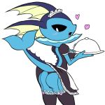  &lt;3 1:1 anthro anthrofied blush bottomwear breasts butt clothed clothing clothing_lift eeveelution fangs female legwear maid_uniform nintendo open_mouth panties pok&eacute;mon pok&eacute;mon_(species) pok&eacute;morph raised_tail skirt skirt_lift solo stockings underwear uniform vaporeon video_games x-red 