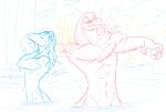  anthro bath bathing blush disney duo embarrassed lake lizard male male/male muscular muscular_male nipples nude pecs rasticore_(svtfoe) reptile scalie star_vs._the_forces_of_evil toffee_(svtfoe) unknown_artist water 