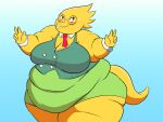  alphys anthro belly big_belly big_breasts blush bodily_fluids bottomwear breasts buckteeth cleavage clothed clothing cuffs_(clothing) deep_navel eyewear female flabby_arms front_view fully_clothed gesture glasses grey_eyes hi_res huge_breasts huge_hips huge_thighs lizard looking_at_viewer love_handles miniskirt navel navel_outline nervous non-mammal_breasts obese obese_anthro obese_female overweight overweight_anthro overweight_female portrait reptile roxas617 scales scalie simple_background skirt smile solo standing sweat teeth thick_tail thick_thighs three-quarter_portrait tight_bottomwear tight_clothing tight_skirt tight_topwear tight_vest topwear undertale undertale_(series) v_sign vest video_games wavy_mouth wide_hips yellow_body yellow_scales 