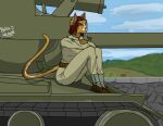  2021 anthro clothing felid female hi_res mammal military military_uniform military_vehicle repgg solo uniform 