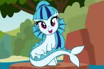  3:2 badumsquish blue_hair bush_(disambiguation) eeveelution equestria_girls equid equine fin fusion hair hasbro hi_res horse humor hybrid looking_at_viewer mammal meme my_little_pony nintendo open_mouth open_smile plant pok&eacute;mon pok&eacute;mon_(species) pony purple_eyes rock siren sitting smile sonata_dusk_(eg) tree vaporeon video_games water 