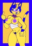  abstract_background animal_crossing ankha_(animal_crossing) anthro blush bodily_fluids breasts duskcy felid feline female genital_fluids genitals hi_res humanoid jewelry mammal nintendo nipples pubes pussy pussy_juice solo suggestive_look video_games 