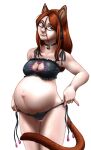  animal_humanoid belly big_belly big_breasts bra breasts brown_hair cat_humanoid celesseshading clothing eyewear felid felid_humanoid feline feline_humanoid female freckles glasses hair hi_res humanoid long_hair mammal mammal_humanoid nipple_outline panties pregnant solo underwear 