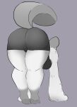  2021 all_fours anthro ass_up beaver big_breasts big_butt biped breasts butt digital_media_(artwork) female grey_body hi_res huge_butt huge_thighs mammal mizu_(onetiredbear) onetiredbear raised_tail rodent simple_background solo thick_thighs white_body 