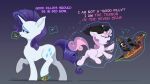  absurd_res age_difference dialogue duo english_text equid equine female feral friendship_is_magic hasbro hi_res horn lego magic mammal my_little_pony older_female rarity_(mlp) ship sibling sister sisters sweetie_belle_(mlp) telekinesis text unicorn vehicle watercraft xbi younger_female 