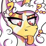  1:1 ? blep cocaine_(artist) confusion equid equine female feral headshot_portrait horn inner_ear_fluff low_res mammal portrait princess_coke solo tongue tongue_out tuft winged_unicorn wings zebra 