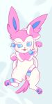  blue_eyes blush clitoris eeveelution female fur genitals hi_res listen_wind lying nintendo on_back pok&eacute;mon pok&eacute;mon_(species) pussy solo spread_pussy spreading sylveon tongue tongue_out urethra video_games white_body white_fur 