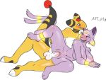  ampharos anthro anthrofied artply balls bite blush duo ear_bite eeveelution espeon female from_behind_position genitals glowing looking_pleasured male male/female nintendo penetration penis pok&eacute;mon pok&eacute;mon_(species) pok&eacute;morph pussy raised_leg sex vaginal vaginal_penetration video_games 