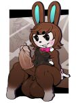  animal_crossing anthro balls big_balls big_penis blush breasts buckteeth bunny_costume carmen_(animal_crossing) clothing condom costume crossgender erection genitals gynomorph huge_balls huge_penis humanoid_genitalia humanoid_penis hyper hyper_balls hyper_genitalia hyper_penis intersex lagomorph leporid long_ears long_penis mammal navel nintendo penis plundered rabbit retracted_foreskin sexual_barrier_device short_stack small_but_hung smile solo teeth thick_penis thick_thighs vein veiny_penis video_games wearing_condom wide_hips 