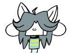  canid canine clothed clothing felid feline hair low_res mammal simple_background tem temmie_(undertale) topwear undertale undertale_(series) video_games white_body 