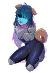  absurd_res alternate_species animal_humanoid armor biped blue_body blue_hair blue_skin bodysuit bottomwear brown_body brown_ears brown_fur brown_tail bulge canid canid_humanoid canine canine_humanoid clothed clothing curled_tail deltarune digital_media_(artwork) dog_humanoid floppy_ears fluffy fluffy_tail front_view fully_clothed fur furry_tail gauntlets glistening glistening_clothing gloves greaves hair hair_over_eyes handwear hi_res humanoid humanoid_hands humanoidized kneeling kosafordraw kris_(deltarune) male mammal mammal_humanoid monotone_body monotone_ears monotone_fur monotone_hair monotone_tail open_mouth paw_pose plate_armor pose scarf shadowed_eyes simple_background skinsuit slim solo three-quarter_view tight_bottomwear tight_clothing tongue tongue_out undertale_(series) video_games white_background 
