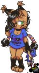  3_toes amuzoreh anthro archie_comics barefoot black_hair black_nose braided_hair breasts brown_body brown_fur cleavage clothed clothing doll ear_tuft facial_markings feet felid feline female fur green_eyes hair head_markings hi_res long_hair long_shirt lynx mammal markings nicole_the_lynx one_eye_closed plantigrade plushie pupils rubbing_eye sega shirt smile solo sonic_the_hedgehog sonic_the_hedgehog_(archie) sonic_the_hedgehog_(comics) sonic_the_hedgehog_(series) toes topwear tuft 