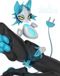  animal_humanoid barefoot black_body blue_body blue_fur blue_hair blue_pawpads blue_tail deltarune feet felid female fur genitals hair hi_res humanoid johnfoxart looking_at_viewer machine mammal masturbation pawpads paws pussy robot robot_humanoid solo spread_legs spreading tasque_manager toes undertale_(series) video_games white_body yellow_eyes 