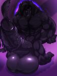  3:4 anthro balls big_balls big_muscles big_penis bodily_fluids canid canine canis corruption digital_media_(artwork) erection fenrir_osbone fenrir_osbone_(character) foreskin genital_fluids genitals growth hair hi_res huge_balls huge_penis humanoid_genitalia humanoid_penis hyper hyper_genitalia hyper_penis male mammal muscular muscular_anthro muscular_male nipples nude penis piercing retracted_foreskin simple_background smile solo vein veiny_muscles veiny_penis wolf 