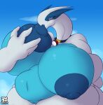  2019 4_fingers anthro anthrofied areola big_breasts blue_eyes breasts collar dedoarts female fingers genitals huge_breasts legendary_pok&eacute;mon lugia navel nintendo nipples overweight overweight_anthro overweight_female pok&eacute;ball pok&eacute;mon pok&eacute;mon_(species) pok&eacute;morph pussy self_suckle solo thick_thighs video_games wide_hips yugia_(evov1) 