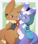  absurd_res anthro anthrofied balls blush clothed clothing duo eevee erection fisuku foreskin frottage genitals half-closed_eyes hand_on_shoulder hi_res humanoid_genitalia humanoid_penis looking_at_viewer male male/male meowstic narrowed_eyes nintendo partially_retracted_foreskin penis pok&eacute;mon pok&eacute;mon_(species) pok&eacute;morph sex thick_thighs video_games young 