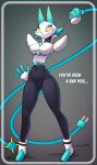  2021 4_fingers alternate_version_at_source anthro breasts deltarune don_ko english_text felid feline female fingers front_view genitals grey_background hi_res looking_at_viewer machine mammal navel pussy robot simple_background solo standing tasque_manager text undertale_(series) video_games wide_hips 