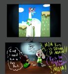  2019 ambiguous_gender anthro asriel_dreemurr bodily_fluids boss_monster bovid caprine clothed clothing comic crying deltarune dialogue digital_media_(artwork) duo english_text fur horn human kris_(deltarune) male mammal mario mario_bros nintendo psibunny shaded tears text undertale undertale_(series) video_games white_body white_fur yellow_body yellow_skin yoshi yoshi_(character) young 