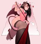  &lt;3 5_fingers absurd_res black_clothing black_hair black_legwear black_stockings black_thigh_highs blush bodily_fluids breasts brown_eyes butt clothing demon demon_humanoid ear_piercing female fingers first_person_view glistening glistening_body glistening_clothing glistening_skin hair hayase_nagatoro heart_cutout hi_res holding_leash holding_object horn horned_humanoid humanoid ijiranaide_nagatoro-san leash leashed_pov legwear leotard long_hair looking_at_viewer nails navel navel_cutout not_furry piercing pink_background pink_leotard portrait red_tail red_wings sharp_nails simple_background small_breasts smile smug solo spade_tail stockings sweat sweatdrop teeth thesorapoi thigh_highs three-quarter_portrait winged_humanoid wings 