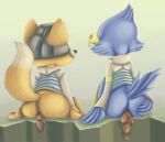  anthro avian bird bottomless butt butt_grab canid canine clothed clothing duo falco_lombardi falcon falconid feces filth filthy fox fox_mccloud group_poop hand_on_butt jubb male mammal nintendo pooping rear_view scat sitting star_fox tagme topwear video_games 