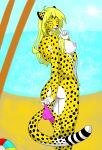  absurd_res amber_eyes areola big_breasts blonde_hair breasts cheetah felid feline female fur hair hi_res imjim007 long_hair looking_at_viewer mammal mihari nipples nude open_mouth orange_body orange_fur solo spots white_body white_fur yellow_body yellow_fur 