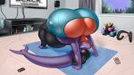  16:9 all_fours anthro big_breasts big_butt black_hair borisalien bottomwear bra breasts butt cellphone clothed clothing controller desk female furniture game_console garchomp garmina_(curiousgarchomp) hair huge_breasts hyper hyper_breasts lips microsoft multicolored_body nintendo nintendo_switch nipple_outline nipples pants phone playstation playstation_4 pok&eacute;mon pok&eacute;mon_(species) red_lips remote_control solo sony_corporation sony_interactive_entertainment speaker sports_bra television thick_thighs two_tone_body underwear vase video_games weights widescreen window xbox xbox_game_studios xbox_one yoga yoga_mat yoga_pants 