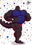  2021 abs absurd_res alligator alligatorid anthro barazoku biceps big_muscles clothing confetti crocodilian dinosaur flexing hi_res huge_muscles hybrid looking_at_viewer male muscular muscular_anthro muscular_male narrowed_eyes pecs qaz quads reptile scales scalie signature simple_background smile solo standing sybervenn thick_thighs thong underwear vein white_background 