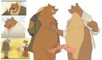  2020 anthro balls belly bolero_(ernest_and_celestine) brown_body clothed clothing duo erection ernest_(ernest_and_celestine) ernest_and_celestine genitals humanoid_genitalia humanoid_hands humanoid_penis male male/male mammal open_clothing open_shirt open_topwear overweight overweight_male penis seyrmo shirt topwear ursid 