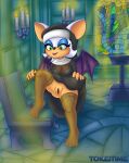  absurd_res breasts candle chiropteran cleavage clothed clothing easter_egg eyeshadow female flashing flashing_pussy hi_res leggings legwear makeup mammal nun nun_habit nun_outfit perfect_chaos rouge_the_bat sanctuary sega solo sonic_the_hedgehog_(series) tokeitime wings 