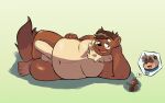  &lt;3 &lt;3_eyes 4_toes andythetanuki anthro balls canid canine collar duo erection feet genitals gulonine hi_res lying macro male male/male mammal marten micro mustelid musteline on_side overweight penis raccoon_dog size_difference size_play slightly_chubby smile tanuki teasing toes 