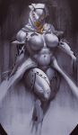  abs belly big_breasts bleachedleaves breasts female floating hi_res humanoid machine muscular muscular_female navel not_furry robot solo thick_thighs video_games warframe wide_hips wisp_(warframe) 
