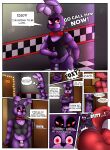  2021 angry animal_humanoid anthro ass_up bonnie_(fnaf) butt canid canid_humanoid canine canine_humanoid comic deancrazz dialogue digital_drawing_(artwork) digital_media_(artwork) duo english_text five_nights_at_freddy&#039;s fox fox_humanoid foxy_(fnaf) fur hi_res humanoid lagomorph leporid machine male male/male mammal mammal_humanoid profanity purple_body rabbit red_body red_eyes robot robot_humanoid sex text video_games 