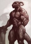  2021 abs anthro argonian bethesda_softworks biceps big_muscles chest_scar dated deltoids detailed digital_media_(artwork) digital_painting_(artwork) featureless_crotch glistening glistening_arms glistening_body glistening_horn glistening_legs glistening_tail grey_background horn huge_muscles janrock male monochrome muscular muscular_anthro muscular_male nipples nude obliques pale_skin pecs quads red_body red_skin scalie scar shaded signature simple_background solo standing the_elder_scrolls thick_thighs vein veiny_muscles video_games year 