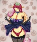  2021 anthro atomic_wedgie big_breasts breasts briefs cleavage clothed clothing dress female fluttershy_(mlp) friendship_is_magic hasbro humiliation legwear maid_uniform my_little_pony ribbons shamziwhite solo stockings underwear uniform wedgie 