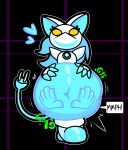  anthro belly big_belly deltarune domestic_cat felid feline felis female female_pred forced front_view hand_imprint imprint machine mammal onomatopoeia regalroyal robot rumbling_stomach solo sound_effects struggling tasque_manager text undertale_(series) unwilling_vore video_games vore 