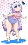  absurd_res animal_humanoid arthropod bayeuxman blue_eyes blush blush_lines butterfly camel_toe clothed clothing dragon dragon_humanoid female hi_res humanoid insect kanna_kamui lepidopteran miss_kobayashi&#039;s_dragon_maid one-piece_swimsuit solo swimwear young 