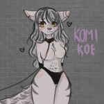  &lt;3 1:1 anthro canid canine canis clothing female grey_body grey_hair hair komiko leash mammal panties solo thick_thighs underwear wolf yellow_eyes 