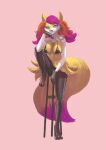  absurd_res accessory anthro big_breasts bra braixen breasts butt canid canine chair clothing digital_media_(artwork) dipstick_tail ear_piercing ear_ring fan_character female fur furniture gloves hair hair_accessory handwear hi_res inner_ear_fluff latex_gloves latex_stockings legwear looking_at_viewer mammal markings mary_(hipcat) multicolored_body multicolored_fur multicolored_hair multicolored_tail nintendo panties pensilmekanikal piercing pok&eacute;mon pok&eacute;mon_(species) rubber simple_background smile solo tail_markings tuft two_tone_body two_tone_fur two_tone_hair underwear video_games white_body white_fur yellow_body yellow_fur 