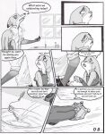  anthro bodily_fluids canid canine clothed clothing comic dialogue dipstick_ears disney duo english_text female fox fur furniture hi_res judy_hopps key lagomorph leporid male mammal multicolored_ears nick_wilde police_badge police_uniform rabbit table tears text the_gory_saint uniform zootopia 