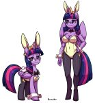  absurd_res alpha_channel anthro bow bunny_costume bunny_ears_(disambiguation) clothing costume crown cuffs_(disambiguation) equid equine friendship_is_magic hasbro hi_res horn legwear mammal my_little_pony nude pantyhose sketchy_skylar twilight_sparkle_(mlp) winged_unicorn wings 