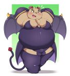  2021 anthro balls_outline belly blush brown_body bulge genital_outline halloween_costume hi_res inigo_(kusosensei) kemono kusosensei male mammal moobs obese obese_male overweight overweight_male penis_outline simple_background solo ursid wings 